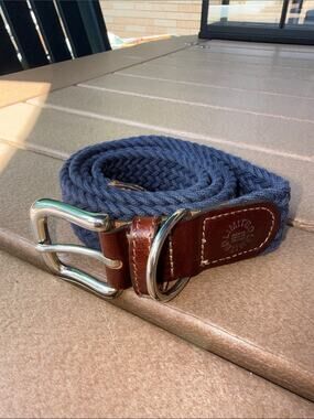 The Limited Vintage Woven Web Belt Blue Brown